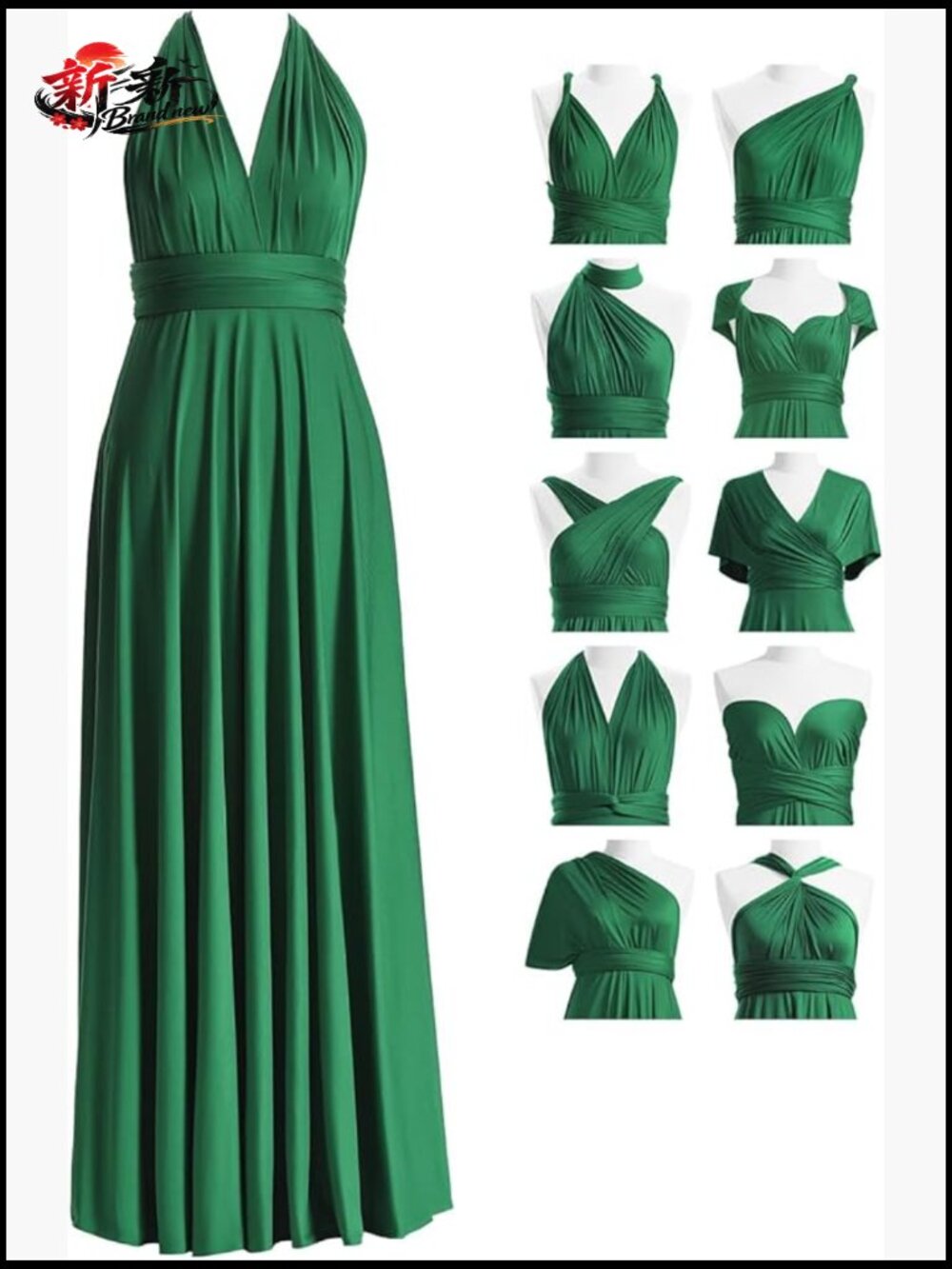 Convertible Bridesmaid Infinity Dress with Bandeau, Multi-Way Wrap Dress, Plus